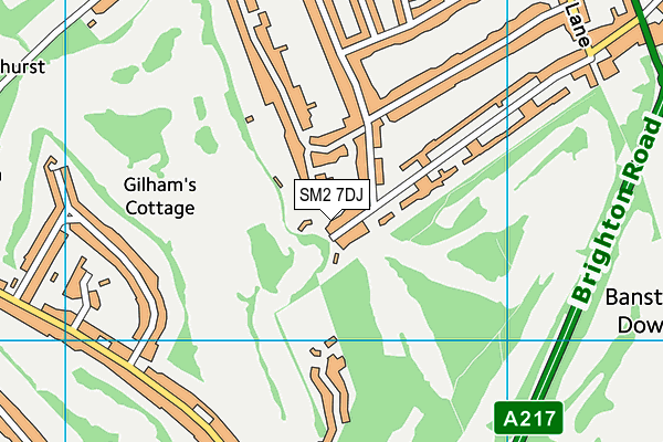 SM2 7DJ map - OS VectorMap District (Ordnance Survey)