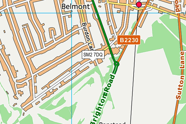 SM2 7DQ map - OS VectorMap District (Ordnance Survey)