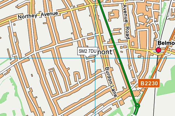 SM2 7DU map - OS VectorMap District (Ordnance Survey)