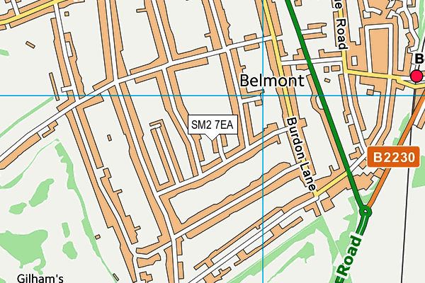 SM2 7EA map - OS VectorMap District (Ordnance Survey)