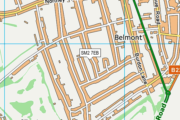 SM2 7EB map - OS VectorMap District (Ordnance Survey)