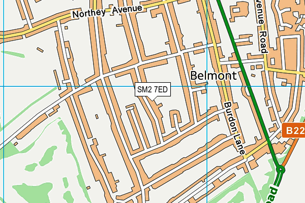 SM2 7ED map - OS VectorMap District (Ordnance Survey)