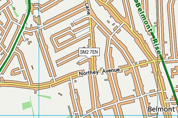 SM2 7EN map - OS VectorMap District (Ordnance Survey)