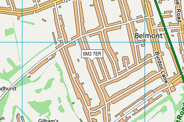 SM2 7ER map - OS VectorMap District (Ordnance Survey)