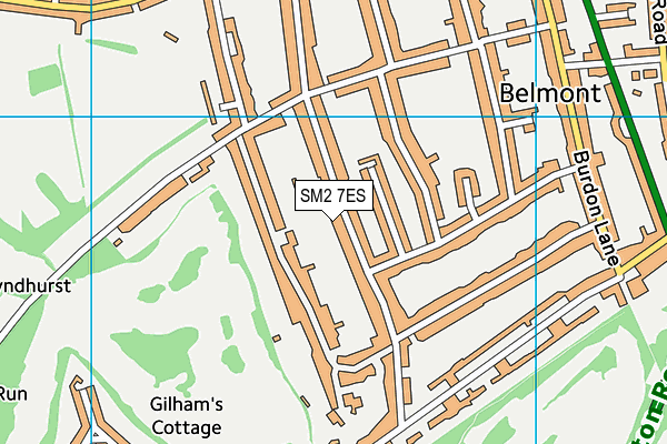 SM2 7ES map - OS VectorMap District (Ordnance Survey)