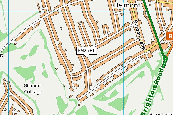 SM2 7ET map - OS VectorMap District (Ordnance Survey)