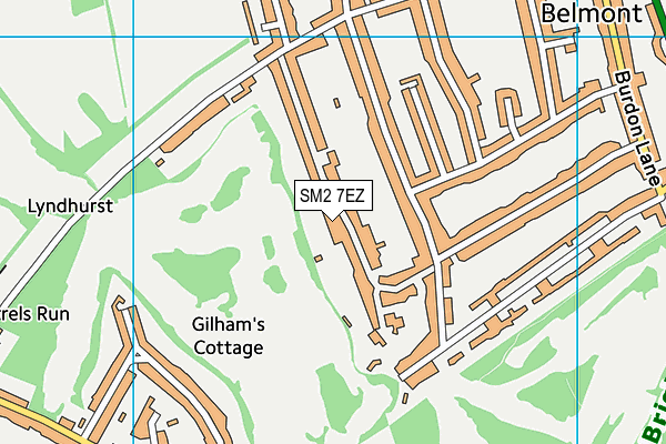 SM2 7EZ map - OS VectorMap District (Ordnance Survey)