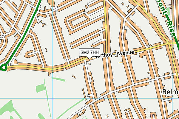 SM2 7HH map - OS VectorMap District (Ordnance Survey)