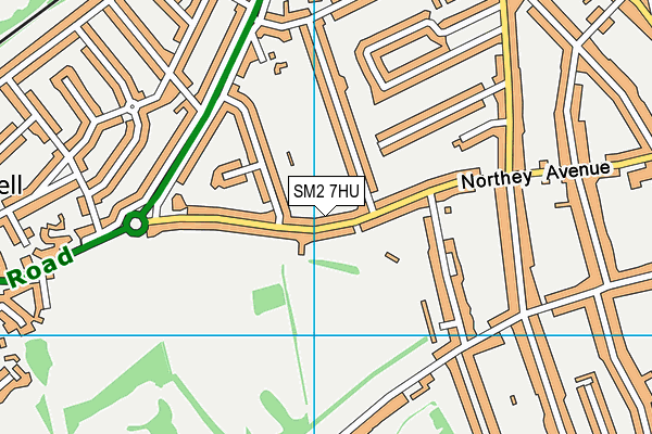 SM2 7HU map - OS VectorMap District (Ordnance Survey)