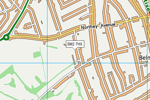 SM2 7HX map - OS VectorMap District (Ordnance Survey)