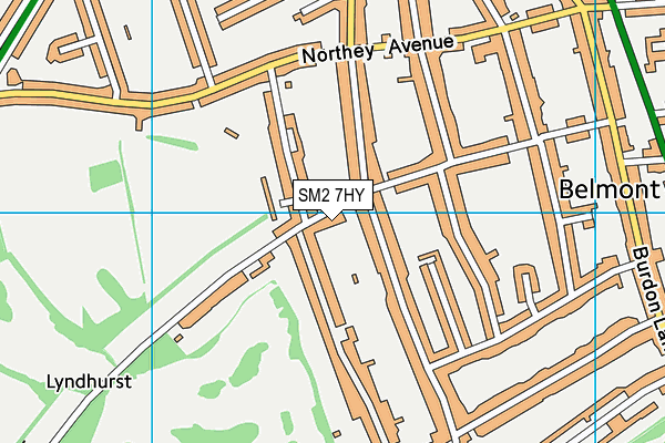 SM2 7HY map - OS VectorMap District (Ordnance Survey)