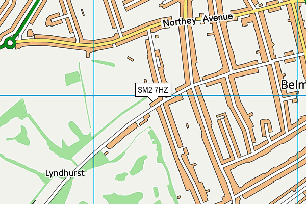 SM2 7HZ map - OS VectorMap District (Ordnance Survey)