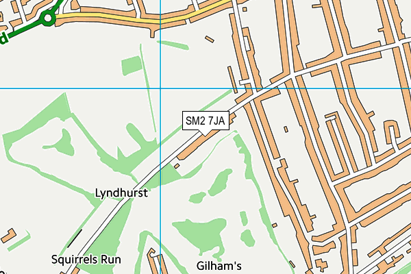 SM2 7JA map - OS VectorMap District (Ordnance Survey)