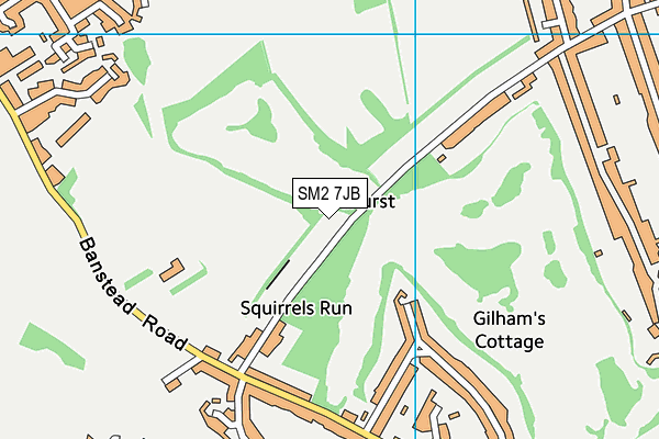 SM2 7JB map - OS VectorMap District (Ordnance Survey)