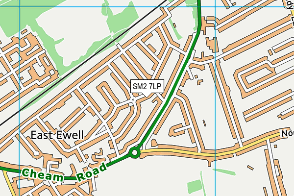 SM2 7LP map - OS VectorMap District (Ordnance Survey)