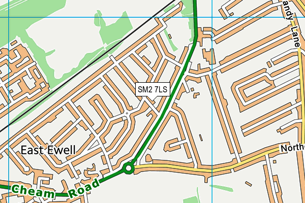 SM2 7LS map - OS VectorMap District (Ordnance Survey)