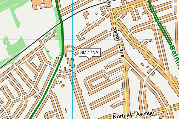 SM2 7NA map - OS VectorMap District (Ordnance Survey)