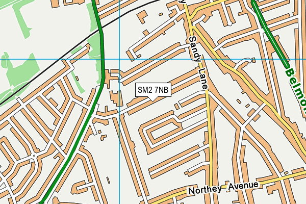 SM2 7NB map - OS VectorMap District (Ordnance Survey)