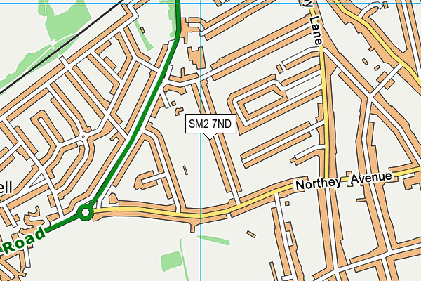 SM2 7ND map - OS VectorMap District (Ordnance Survey)