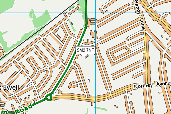 SM2 7NF map - OS VectorMap District (Ordnance Survey)