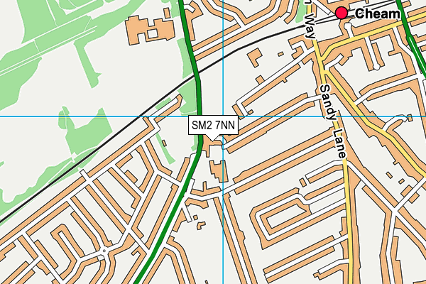 SM2 7NN map - OS VectorMap District (Ordnance Survey)