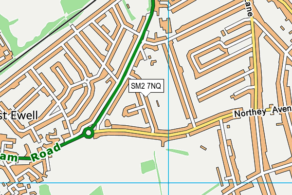 SM2 7NQ map - OS VectorMap District (Ordnance Survey)