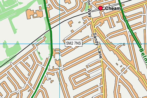 SM2 7NS map - OS VectorMap District (Ordnance Survey)