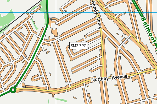 SM2 7PG map - OS VectorMap District (Ordnance Survey)