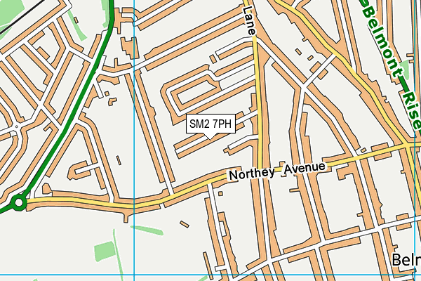 SM2 7PH map - OS VectorMap District (Ordnance Survey)