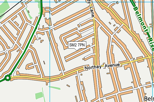 SM2 7PN map - OS VectorMap District (Ordnance Survey)