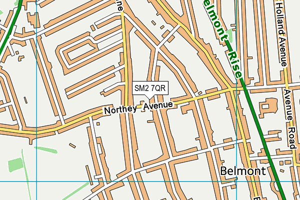 SM2 7QR map - OS VectorMap District (Ordnance Survey)