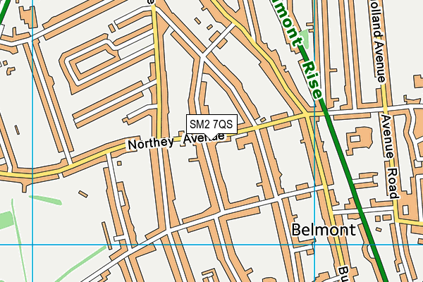 SM2 7QS map - OS VectorMap District (Ordnance Survey)