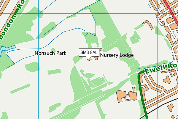 SM3 8AL map - OS VectorMap District (Ordnance Survey)