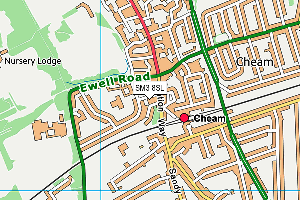 SM3 8SL map - OS VectorMap District (Ordnance Survey)