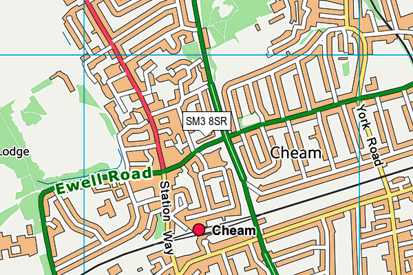 SM3 8SR map - OS VectorMap District (Ordnance Survey)