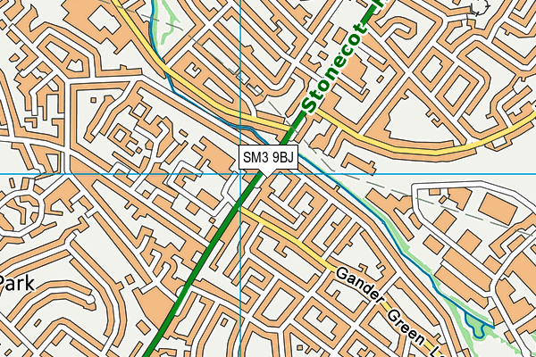 SM3 9BJ map - OS VectorMap District (Ordnance Survey)