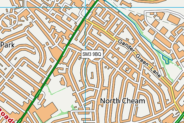 SM3 9BQ map - OS VectorMap District (Ordnance Survey)