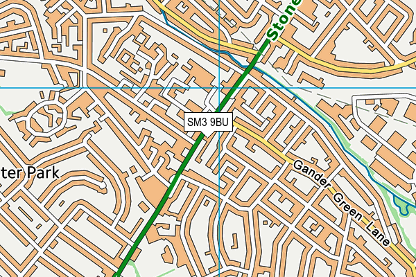 SM3 9BU map - OS VectorMap District (Ordnance Survey)