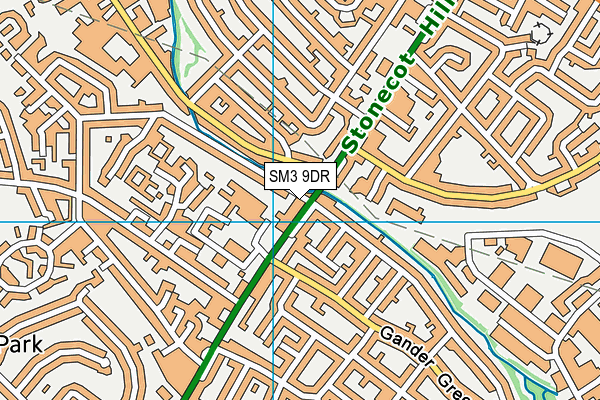 SM3 9DR map - OS VectorMap District (Ordnance Survey)