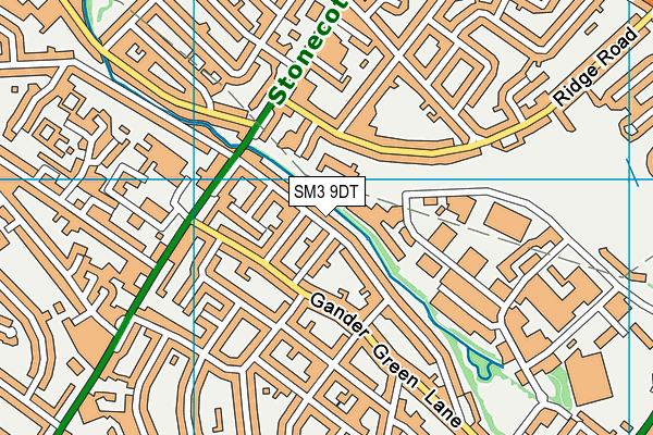 SM3 9DT map - OS VectorMap District (Ordnance Survey)