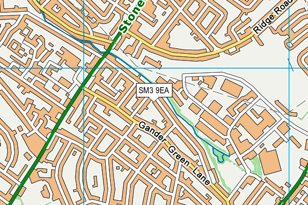 SM3 9EA map - OS VectorMap District (Ordnance Survey)