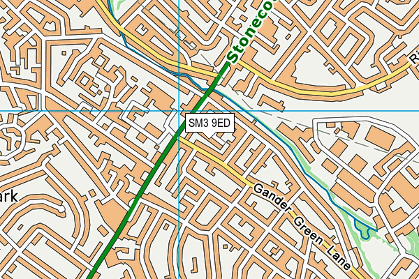 SM3 9ED map - OS VectorMap District (Ordnance Survey)