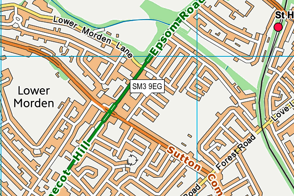 SM3 9EG map - OS VectorMap District (Ordnance Survey)