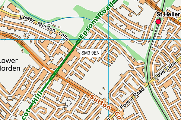 SM3 9EN map - OS VectorMap District (Ordnance Survey)