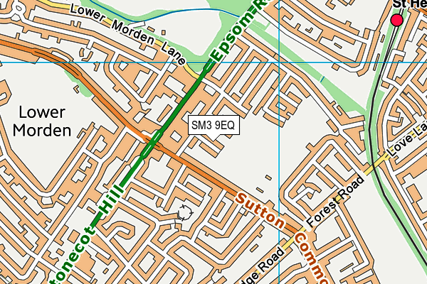 SM3 9EQ map - OS VectorMap District (Ordnance Survey)