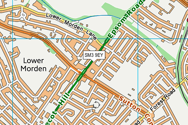 SM3 9EY map - OS VectorMap District (Ordnance Survey)