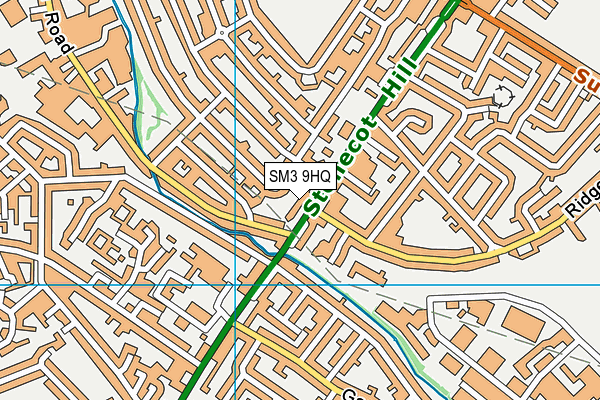 SM3 9HQ map - OS VectorMap District (Ordnance Survey)