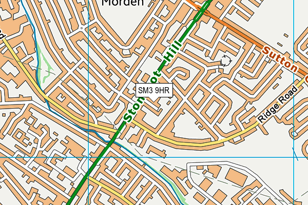 SM3 9HR map - OS VectorMap District (Ordnance Survey)