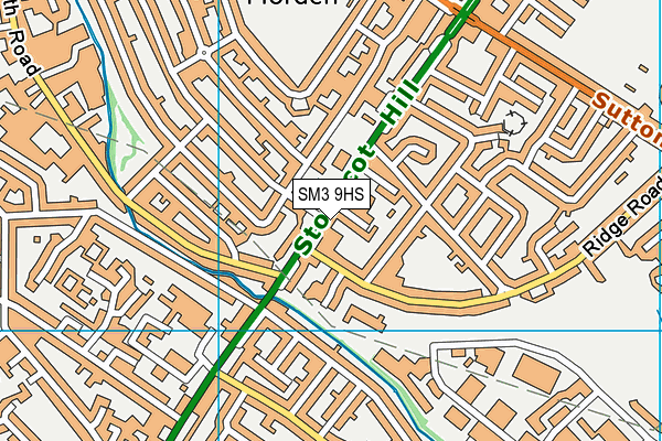 SM3 9HS map - OS VectorMap District (Ordnance Survey)