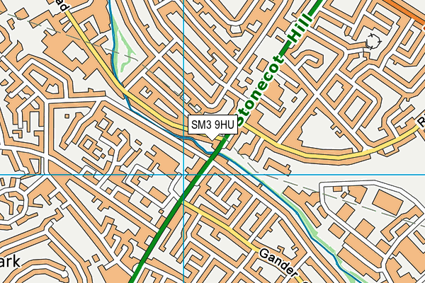 SM3 9HU map - OS VectorMap District (Ordnance Survey)